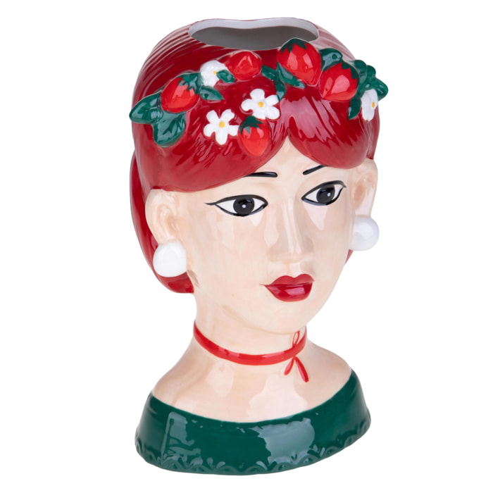 Vaso Donna - Pezzi 1 - Colore: Rosso - 16,5xH28x16,3cm - Bianchi Dino -