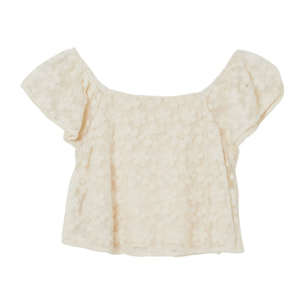 Blusa fiori pizzo