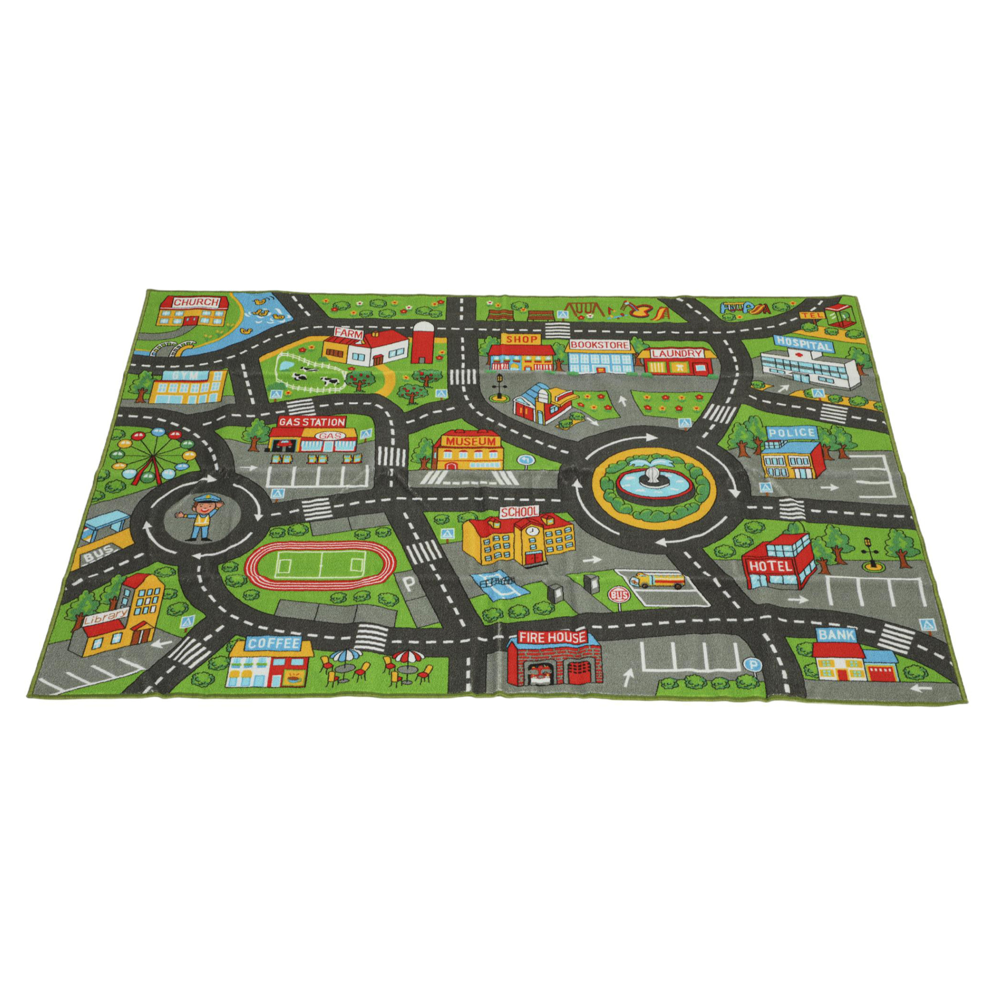 Tapis de jeu voiture - tapis enfant - tapis de jeux routiers - 200 x 150 cm