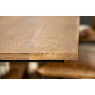 Table design en chêne 240 cm pied oblique OKA