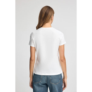 Camiseta blanca de manga corta con bordado Rigby Go