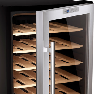 Les Petit Champs Bodega de Vino de Conservación de 28 botellas CAVC28, 70L, 6 estantes, Ajustable de 11 a 18°C, Refrigeración Termoeléctrica, Diseño Elegante, LED, Anti-UV