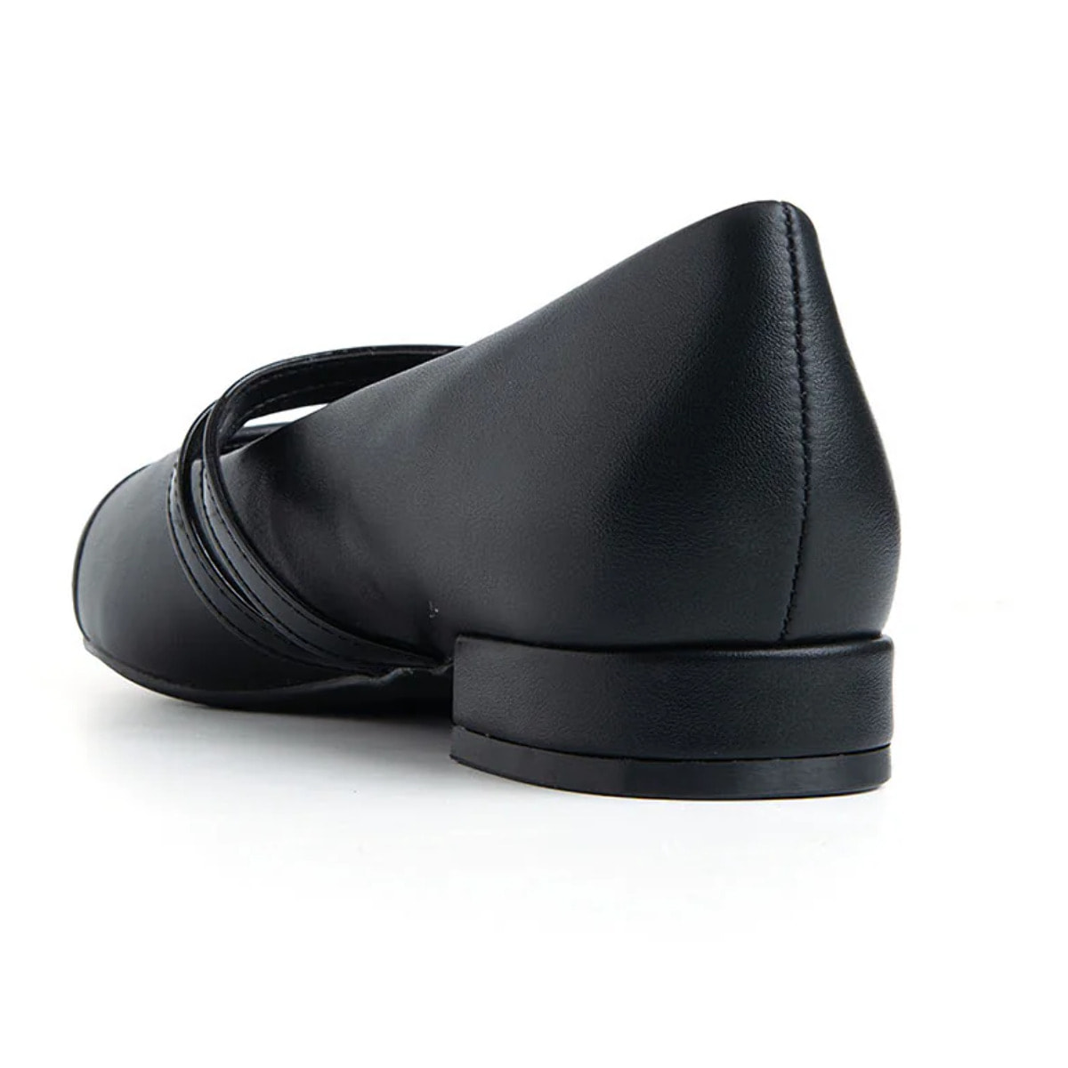 Ballerina a punta in vernice con cinturini - NERO