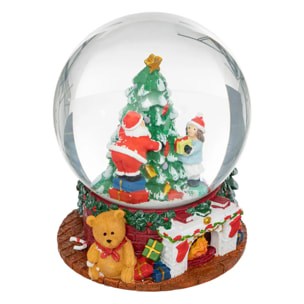 Boule de neige père noël musicale 120mm