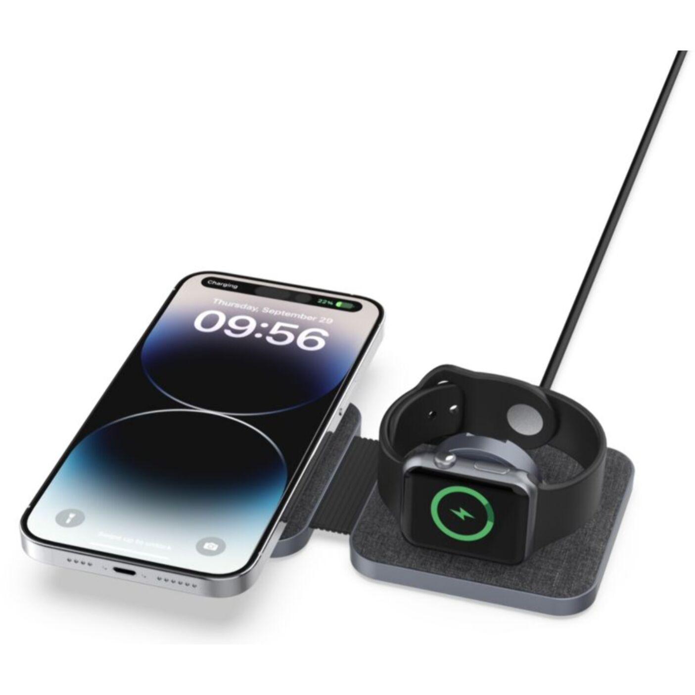 Chargeur ADEQWAT sans fil MagSafe 2 en 1 plat pliable 15W