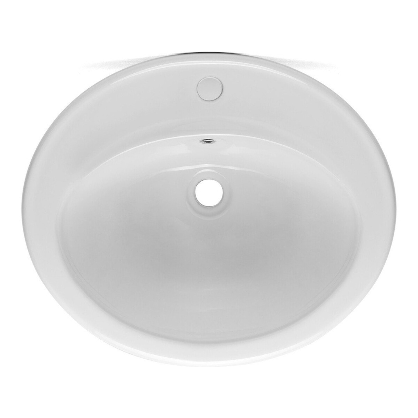 Vasque à encastrer 55 x 47,5 cm - blanc brillant - avec trop-plein - 1 trou de robinetterie centré - Multi Eur