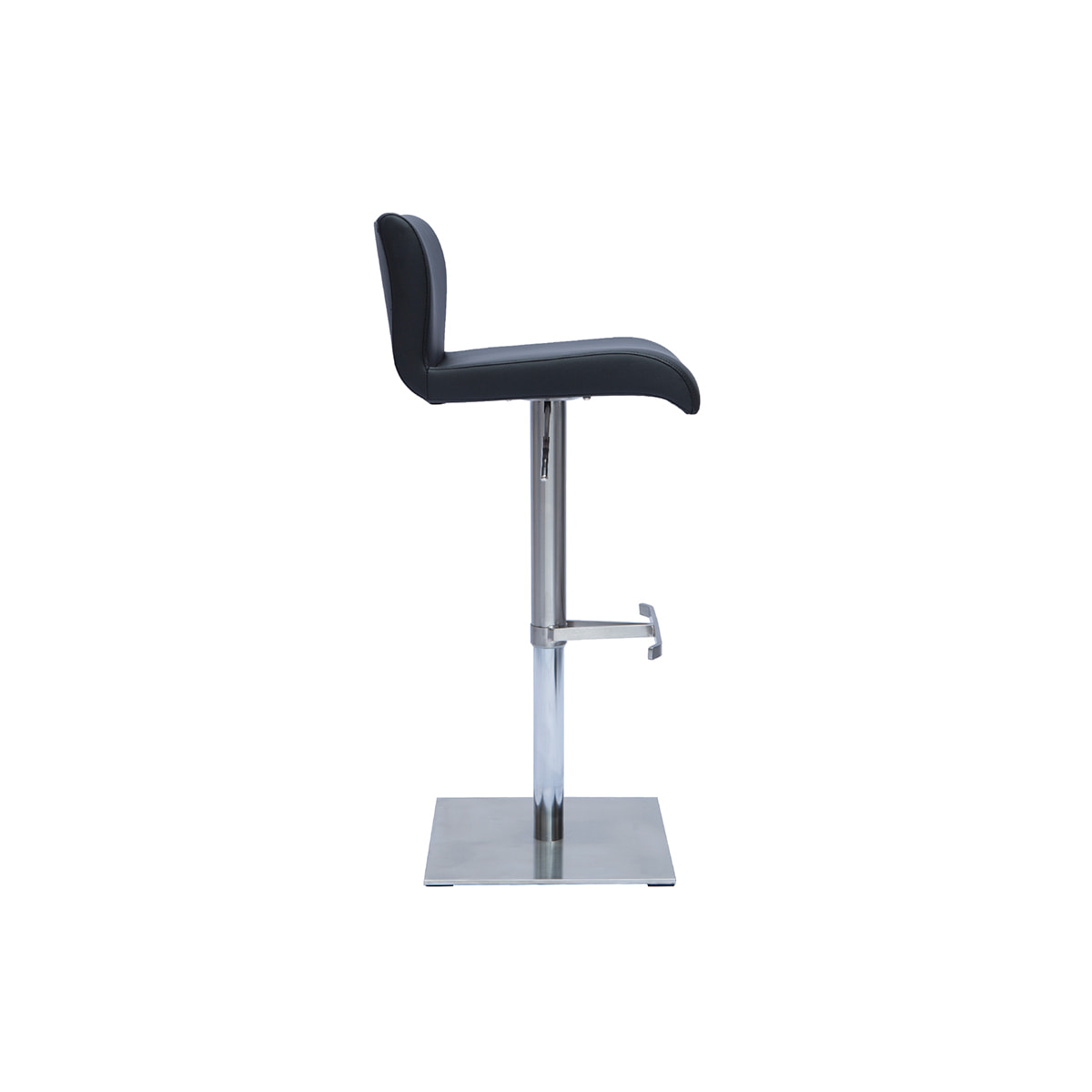 Tabouret de bar design réglable noir et inox brossé SHEINA