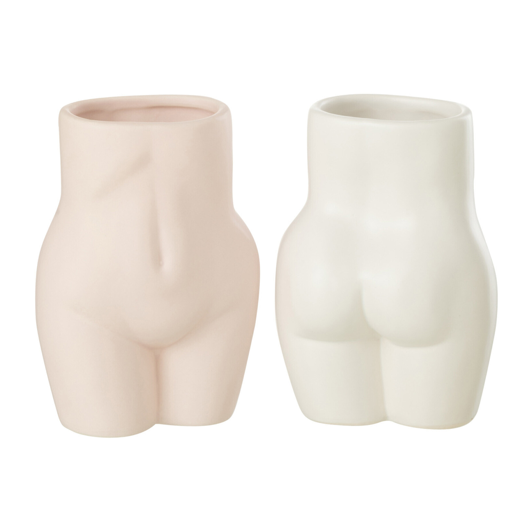 J-Line cache-pot Corps Dolomie - poterie - rose - 2 pcs - 16.5 cm de hauteur