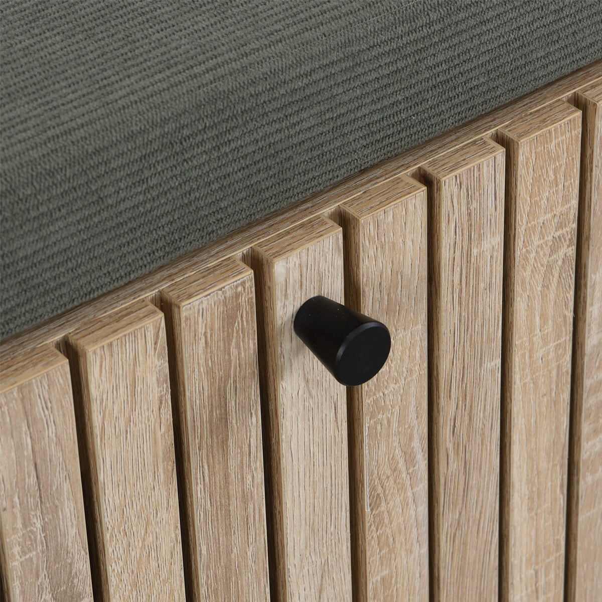 Banc d'entrée avec rangement effet chêne - SOLNA