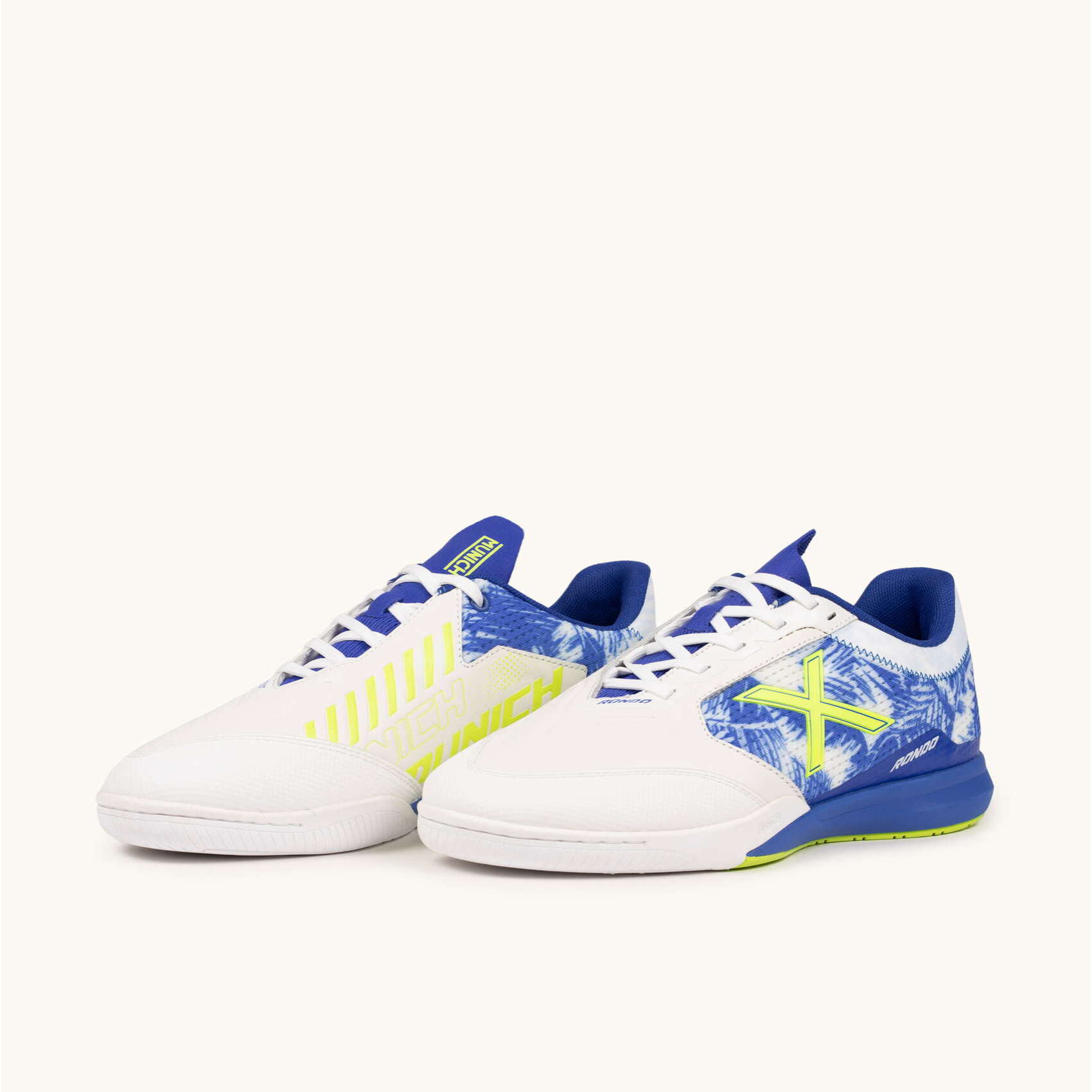 MUNICH RONDO 23 Zapatillas de Fútbol Sala Diseño Palmeras Azul y Flúor