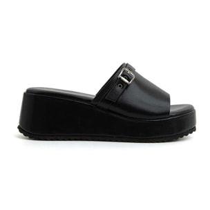 Sabot platform-rock con borchie - NERO