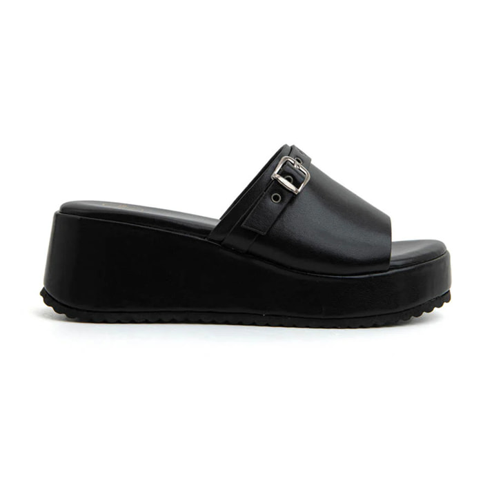 Sabot platform-rock con borchie - NERO