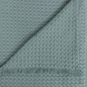 Jeté de lit "Widdy" coton 130x180cm vert céladon