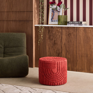 Pouf rond bouclette tuftée NUBA