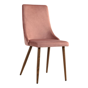 Chaise Vinni en velours rose (lot de 2)