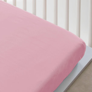 Sábana bajera Lisa - Ajustable - 100% Algodón - Cuna - Rosa