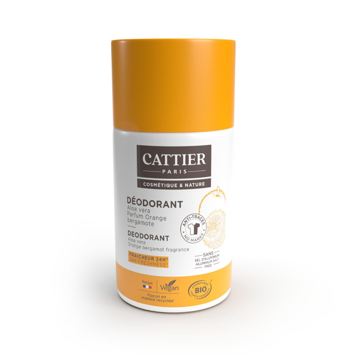 Déodorant Roll-On - Fraîcheur Agrume - Aloe vera Parfum Orange & Bergamote 50 ml