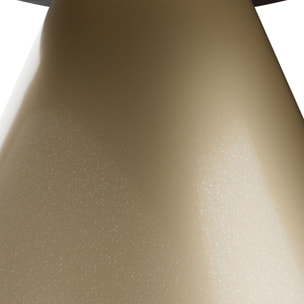 Artù Brass - Tavolo da pranzo rotondo ⌀ 120 cm in legno laminato con base a cono in metallo Grigio Testurizzato