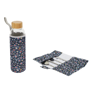 Coffret Bouteille En Verre 50cl Et Couverts