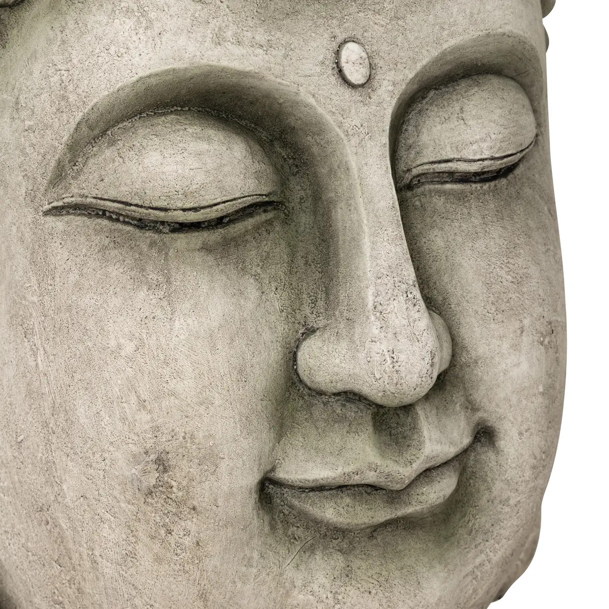 Tête Bouddha déco extérieur H.60cm magnésie gris