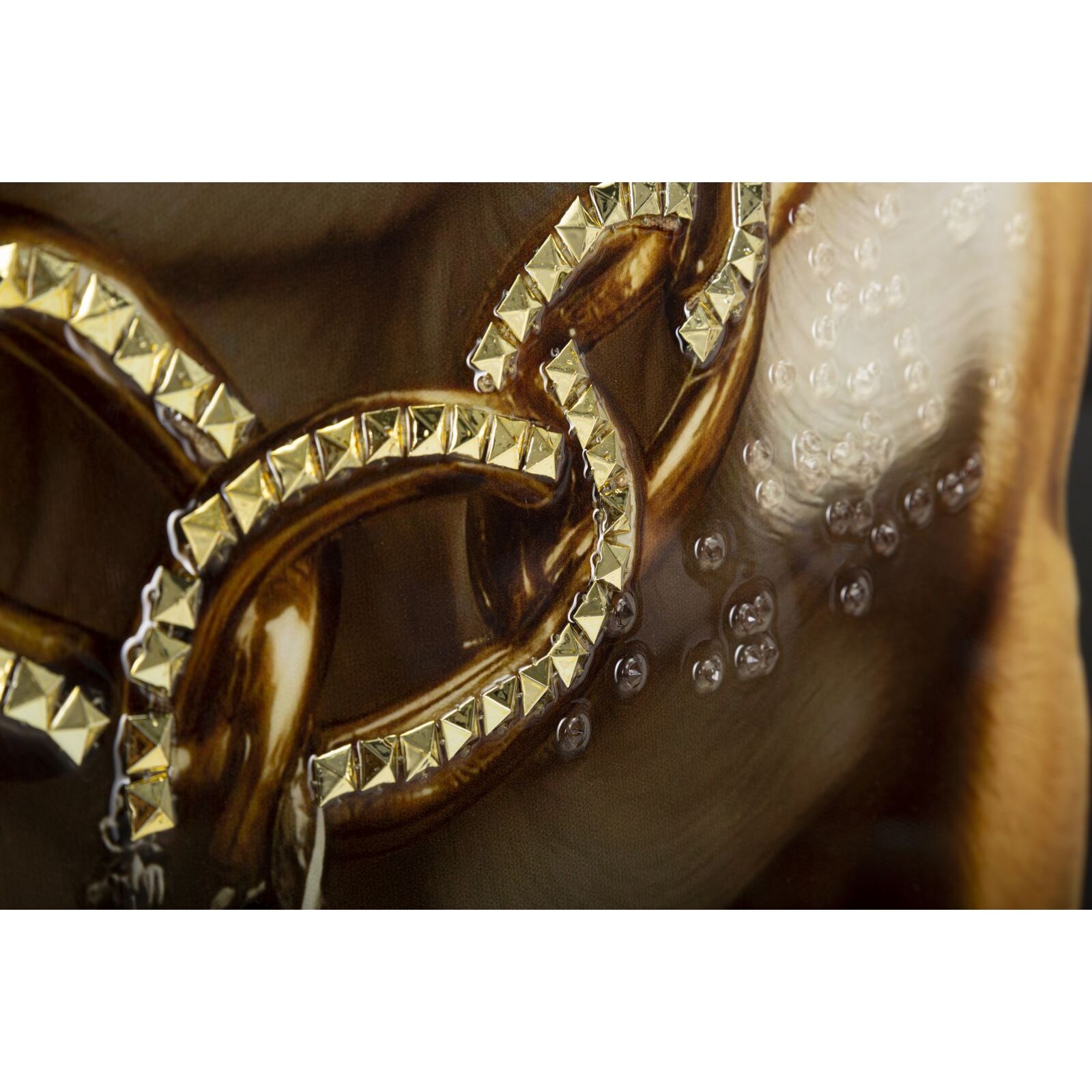 DIPINTO SU TELA LACCATO BULLY C/CORNICE CM 62X4X82