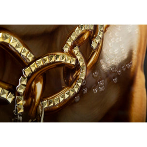 DIPINTO SU TELA LACCATO BULLY C/CORNICE CM 62X4X82