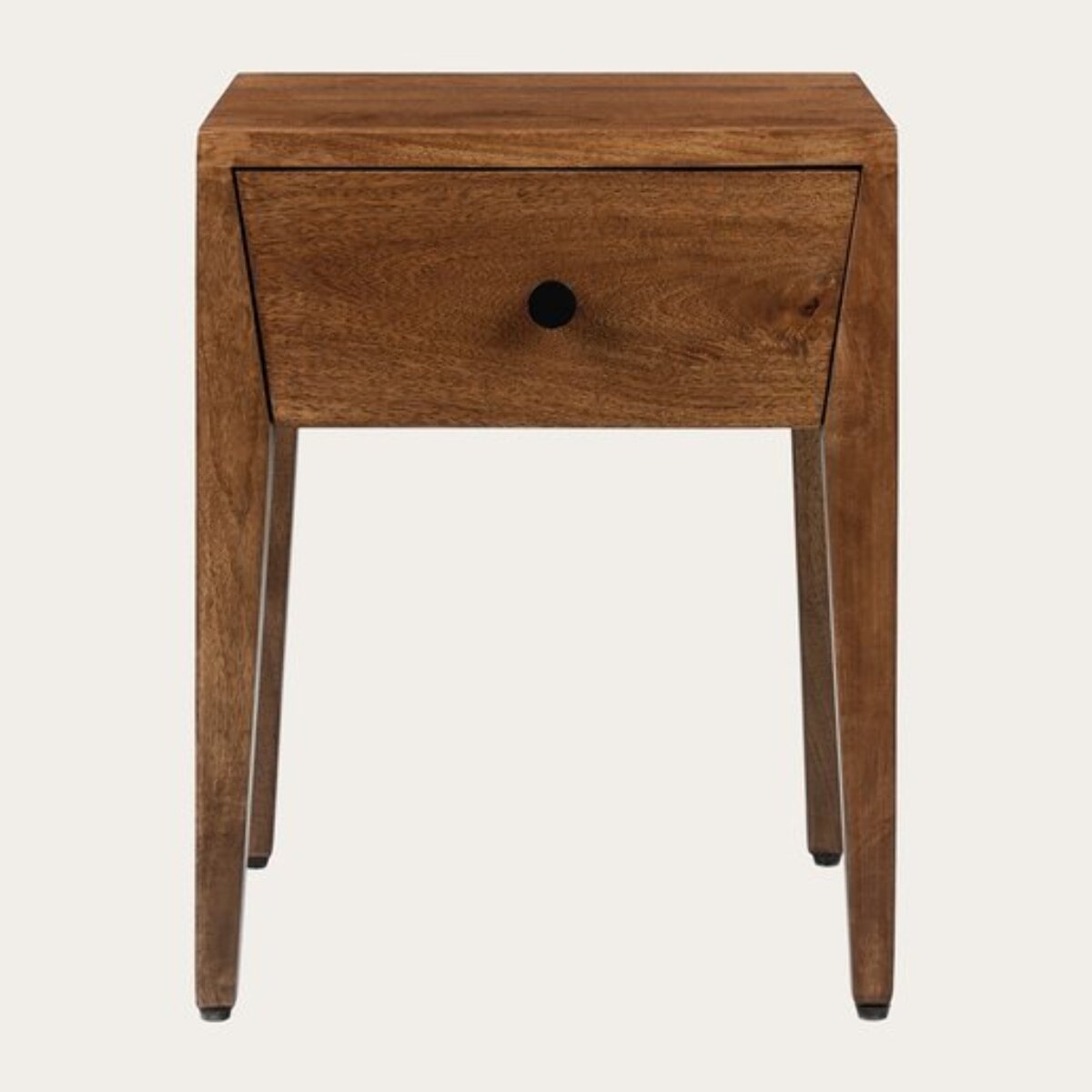 Table de chevet Boma -bois massif de mangue-couleur noyer 35 x 45 x 35 cm