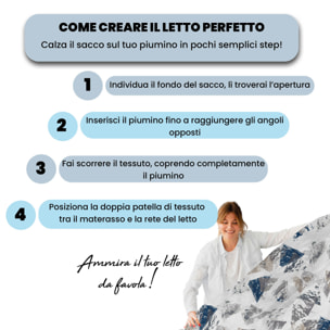 COPRIPIUMINO FASHION, 100% Microfibra, No Stiro - URBAN BLU