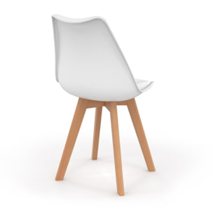 Chaises Nordia pieds bois de hêtre - Blanc