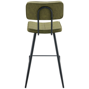 Lot de 2 tabourets de bar en simili vert FERNAND