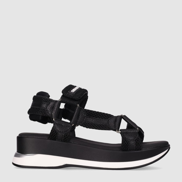Sandalias de Tejido - Negro - Tacón: 5 cm