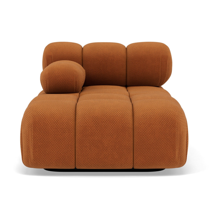 Ruby - module d'assise méridienne gauche en velours texturé - Terracotta