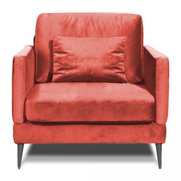 Fauteuil Splendido Velours Rose - 1 Place