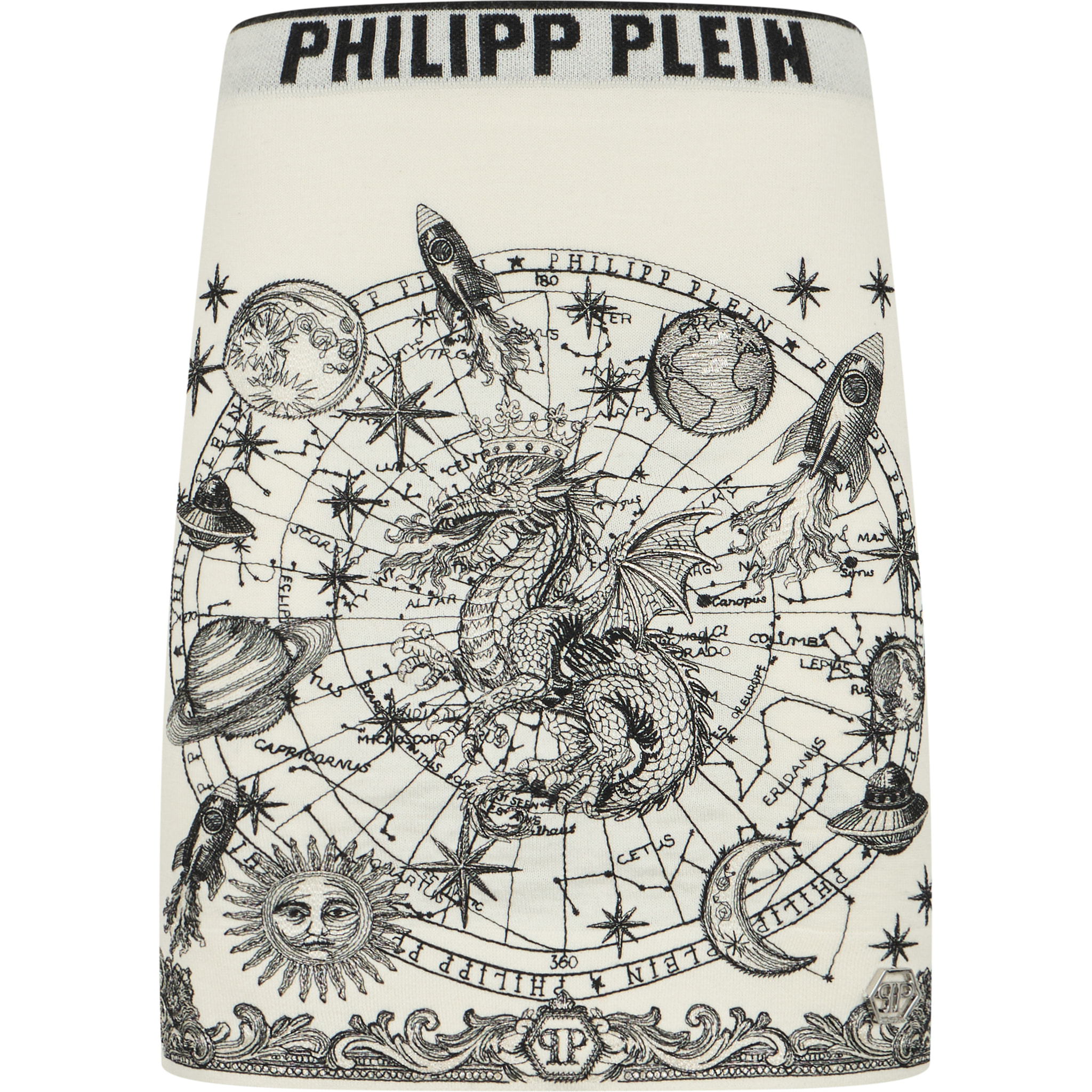 PHILIPP PLEIN Knitted Mini Skirt Lurex Zodiac