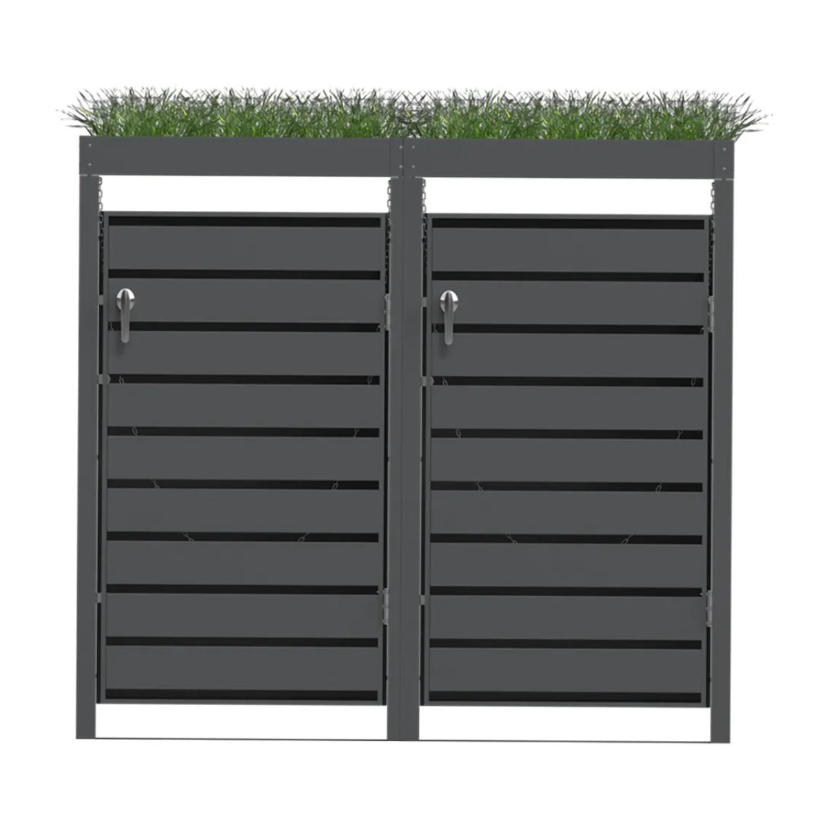 Abri cache poubelle double - 2x240L avec jardinière