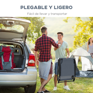 Conjunto de 2 Tumbonas Plegables Tumbonas de Jardín con Respaldo Ajustable en 4 Posiciones Carga 120 kg para Terraza Piscina Playa 197x58x30 cm Gris