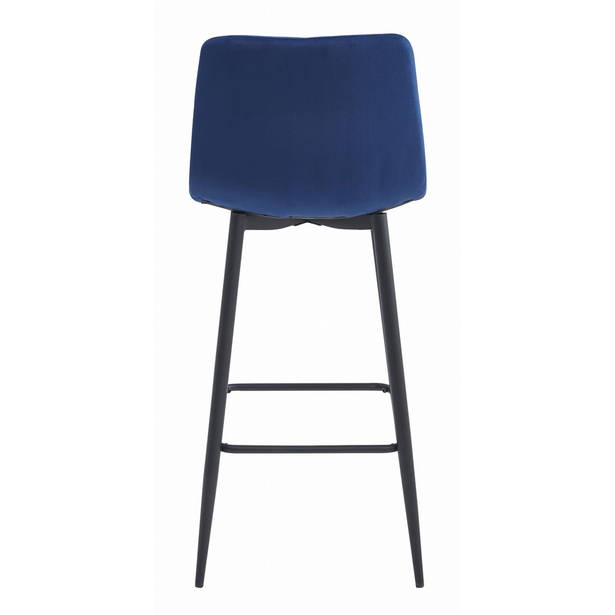Sgabello bar NADO in velluto blu e gambe nere