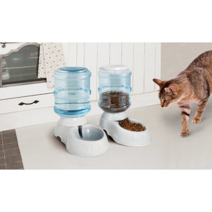 Distributeur croquettes et eau 3,75L pour chien et chat