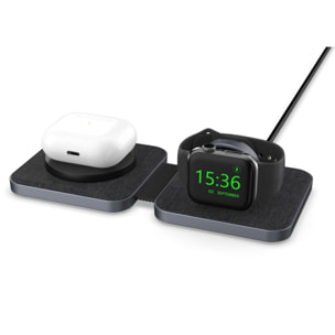 Chargeur ADEQWAT sans fil MagSafe 2 en 1 plat pliable 15W