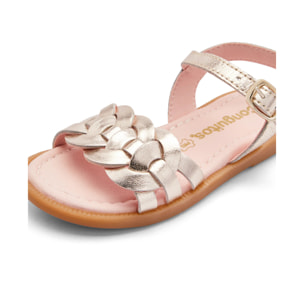 Sandalias de Niña Lazo Trenzado Metalizado