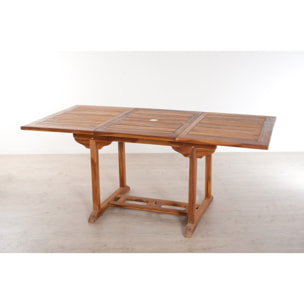 MAEVA - SALON DE JARDIN EN BOIS TECK HUILE 4/6 pers : 1 Table rectangulaire extensible 120*180/90 cm et 6 chaises