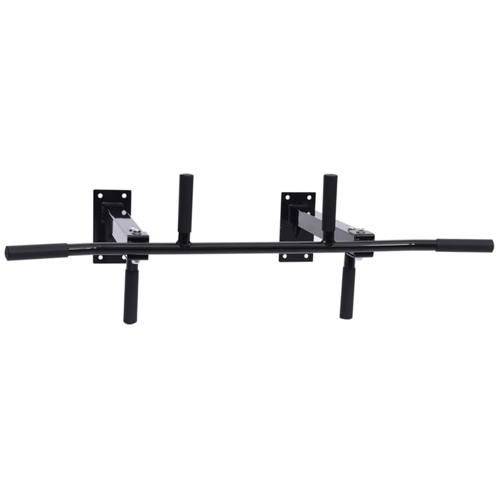 Barra de Dominadas de Pared Barra para Dominadas de Acero Barra de Tracción para Entrenamiento en Casa Hogar Carga Máx. 150 kg 105,5x28x49 cm Negro