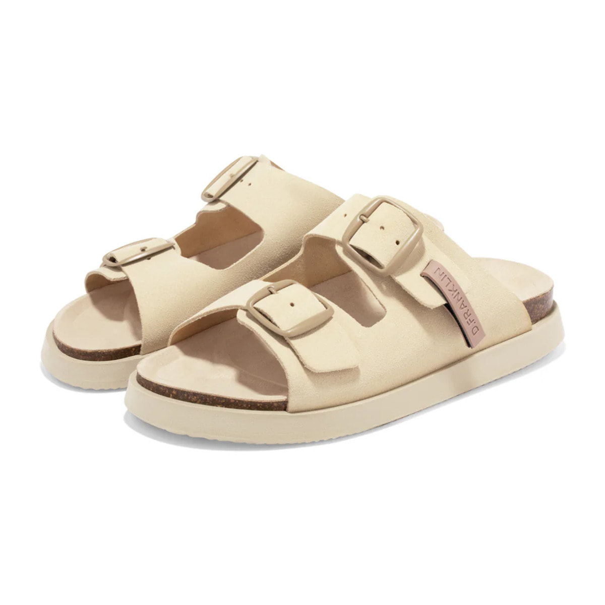 Sandalias Vibe Mujer Cierre Hebilla Color Beige