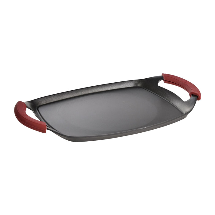 Asador de 36x23cm en aluminio fundido en color negro apta para inducción y antiadherente expert san ignacio
