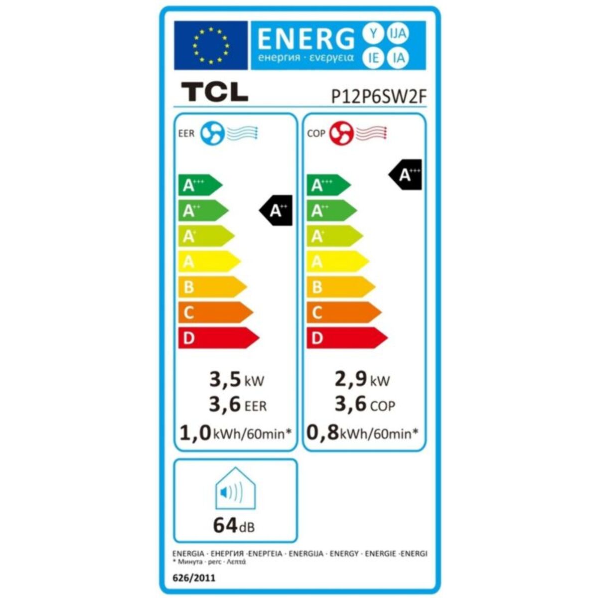 Climatiseur réversible TCL P12P6SW2F