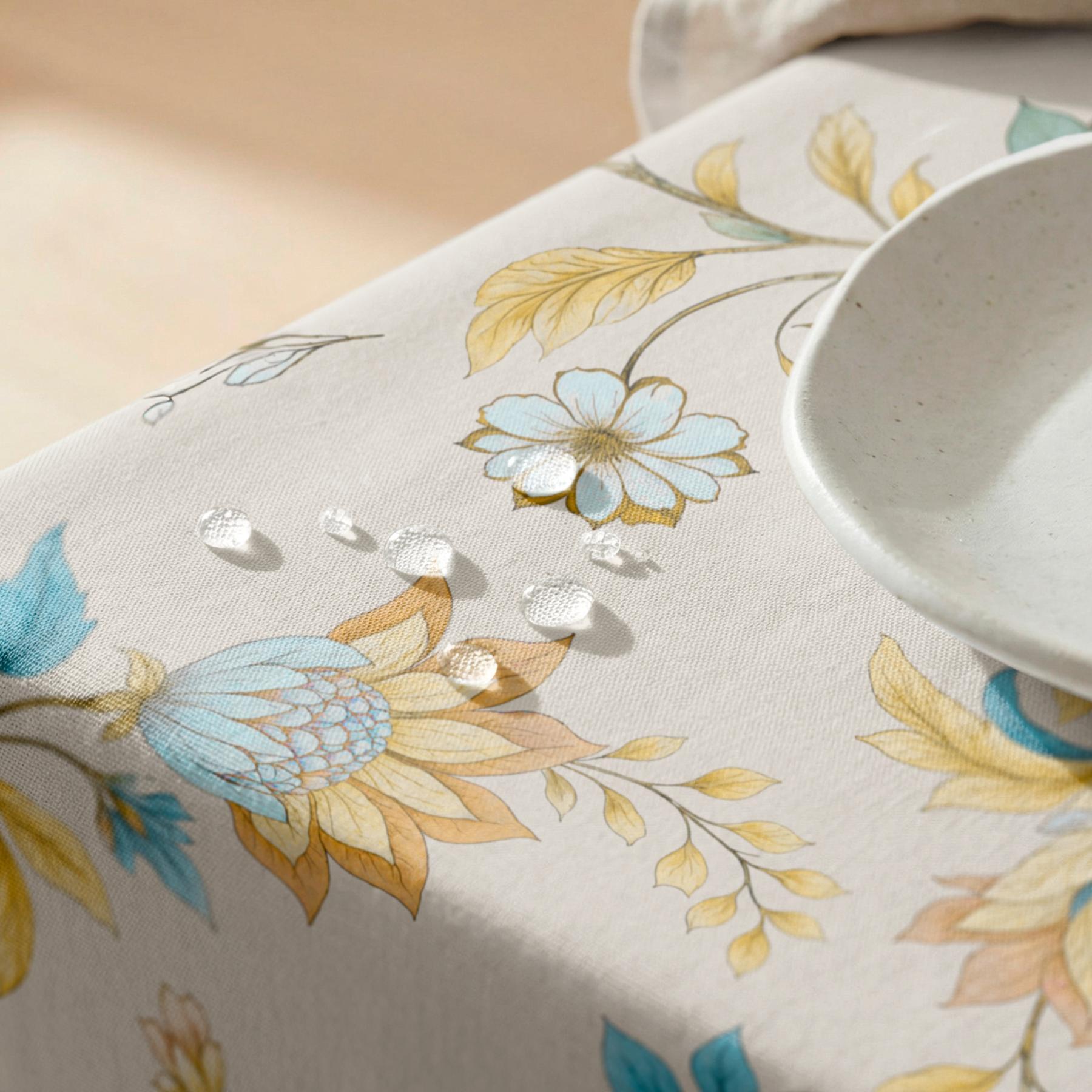 Nappe anti-taches ELARA BEIGE - en 100 % coton