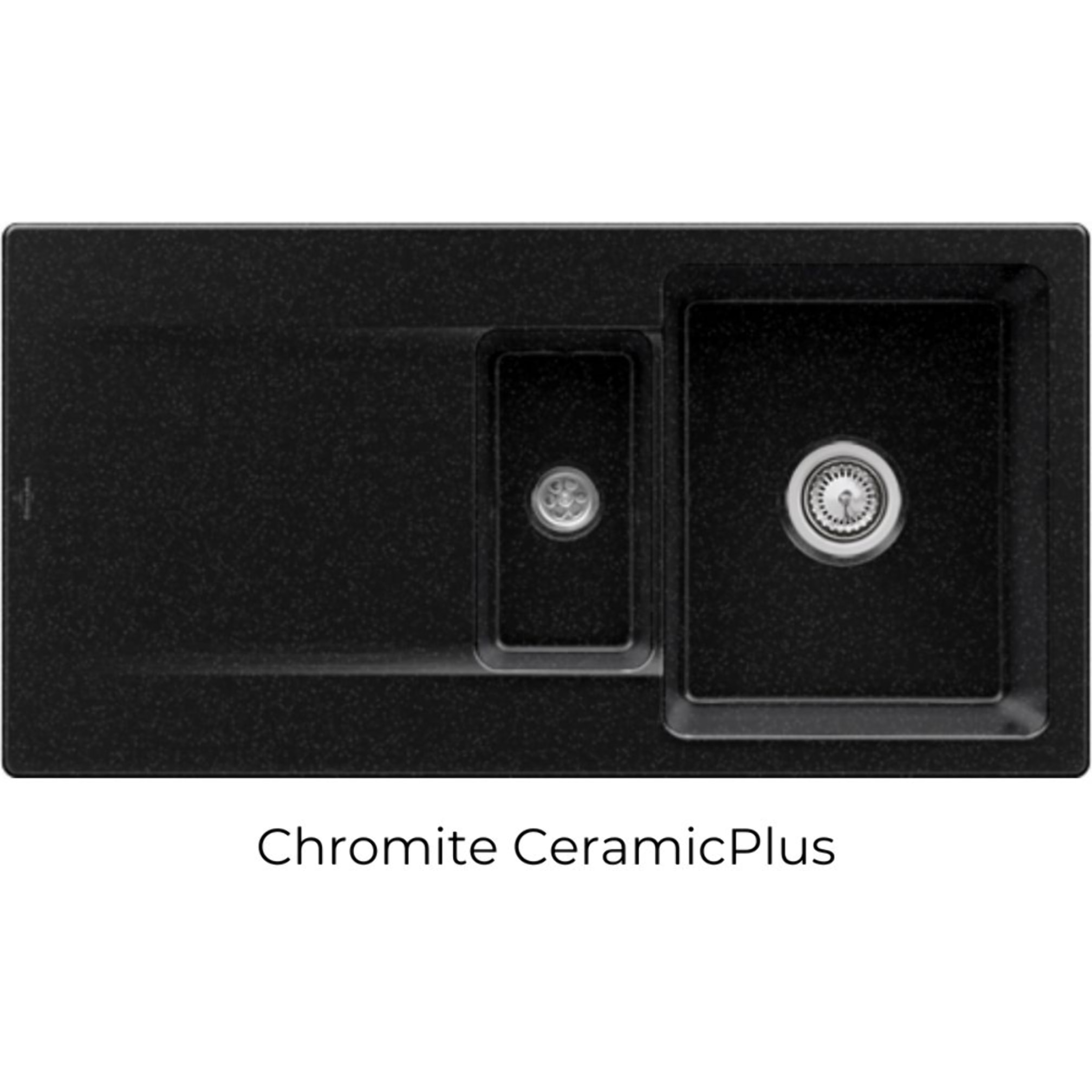 Evier 1 bac 1/2 Siluet 60 R Chromite CeramicPlus avec vidage manuel