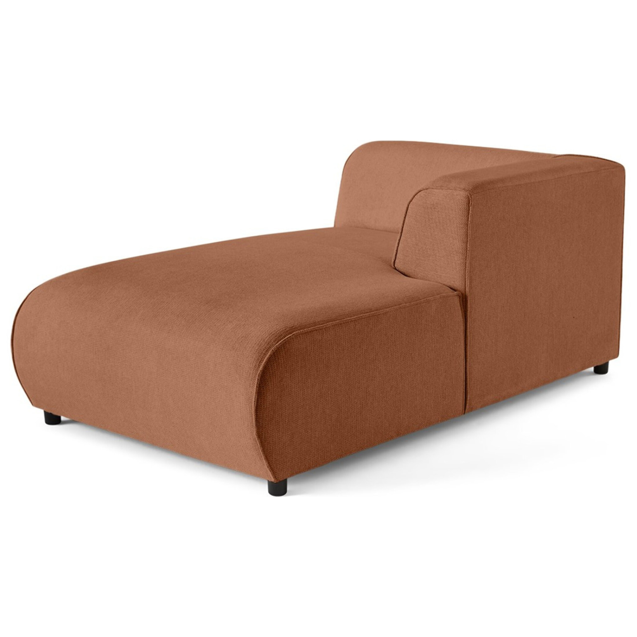 Suaro - Module d'assise méridienne droit en tissu texturé - Terracotta