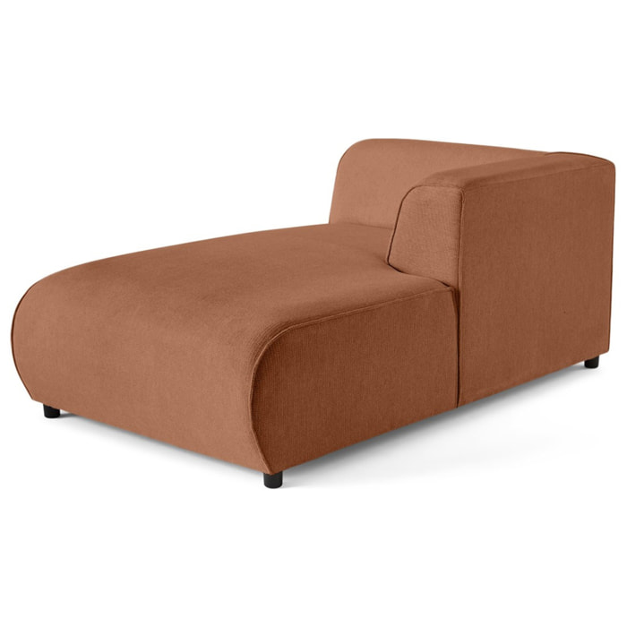 Suaro - Module d'assise méridienne droit en tissu texturé - Terracotta