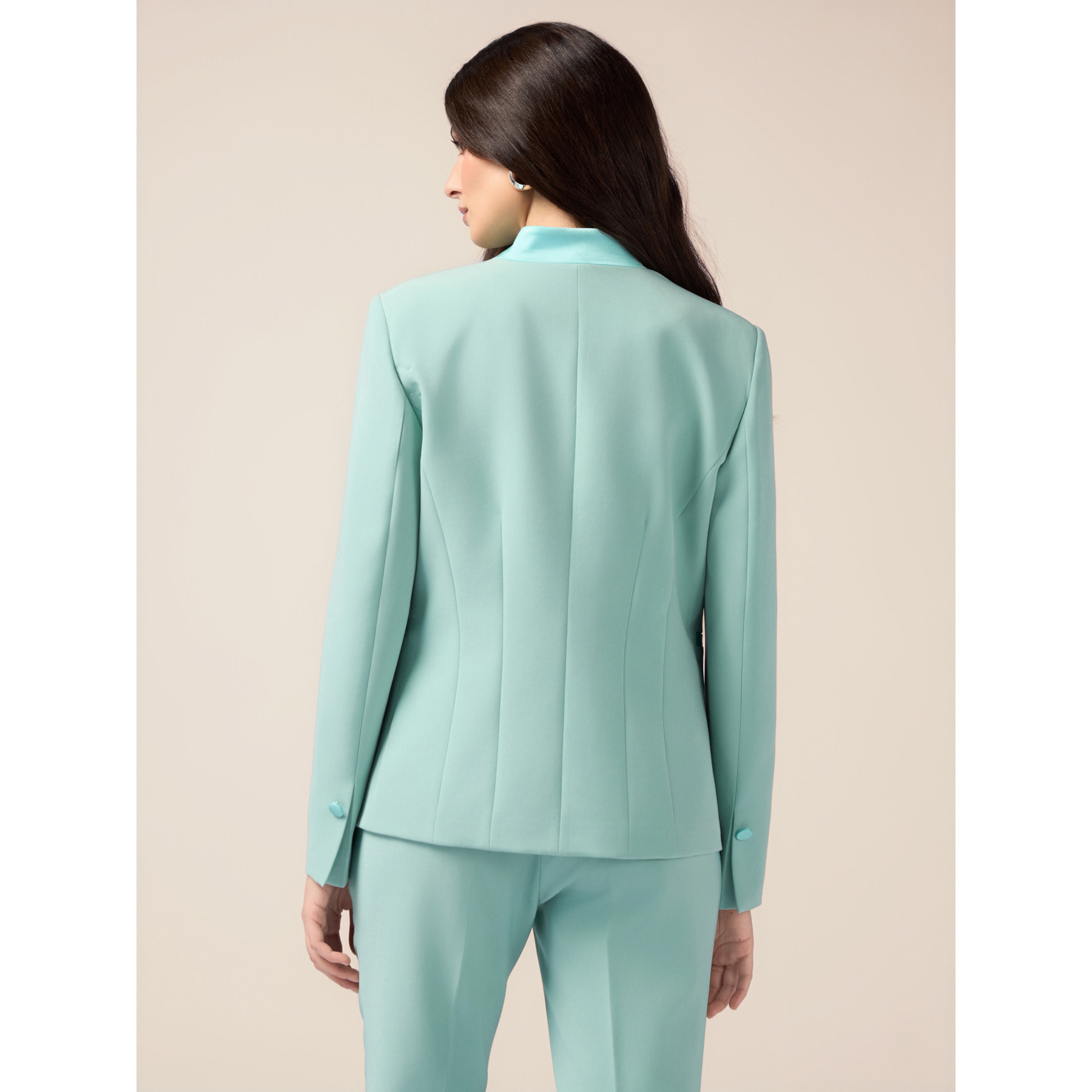 Oltre - Blazer monopetto con profili a contrasto - Verde acqua